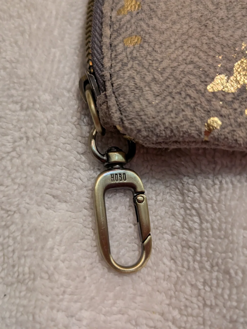Hobo Elegant Taupe and Gold Foil Unique Bag